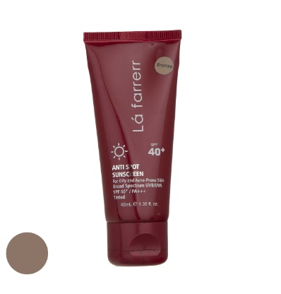 کرم ضد آفتاب و ضد لک رنگی لافارر SPF40 (رنگ برنز ) مخصوص پوست های چرب و مستعد آکنه