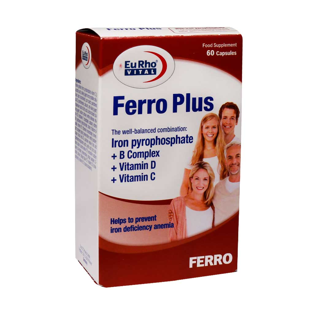کپسول فرو پلاس یوروویتال (آهن+B C D ) 60 عددی